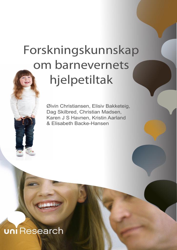 Forsiden av dokumentet Forskningskunnskap om barnevernets hjelpetiltak