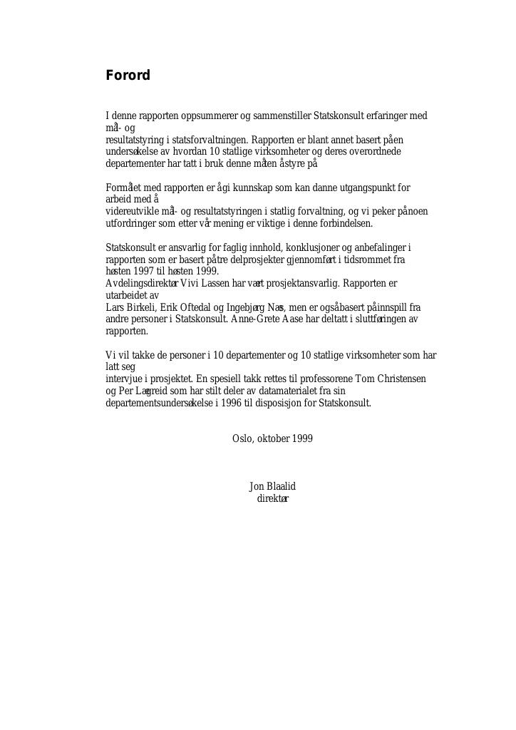 Forsiden av dokumentet Erfaringer med mål- og resultatstyring i statsforvaltningen