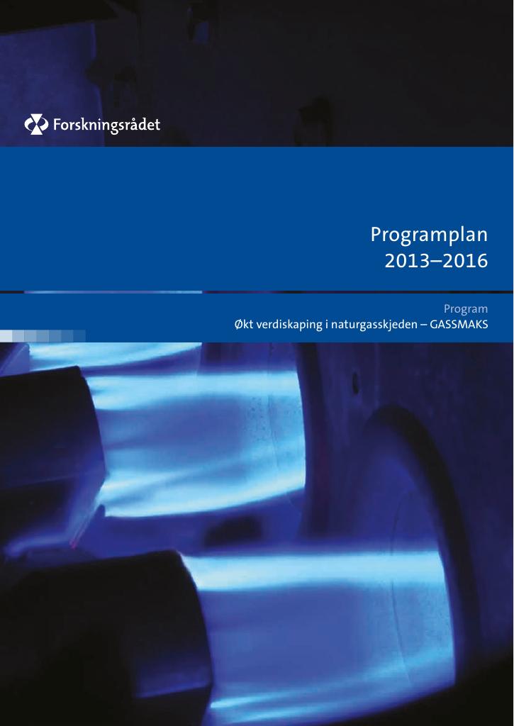 Forsiden av dokumentet Programplan 2013–2016
