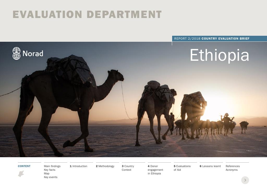 Forsiden av dokumentet Country Evaluation Brief: Ethiopia