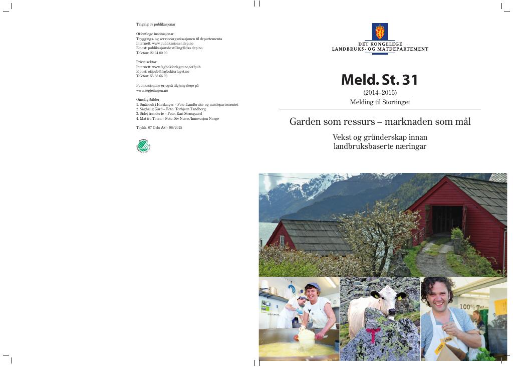 Forsiden av dokumentet Meld. St. 31 (2014–2015)