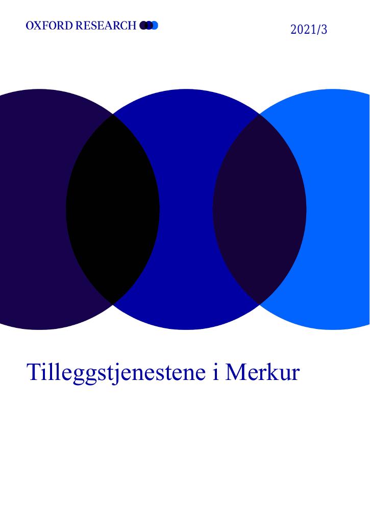 Forsiden av dokumentet Tilleggstjenestene i Merkur