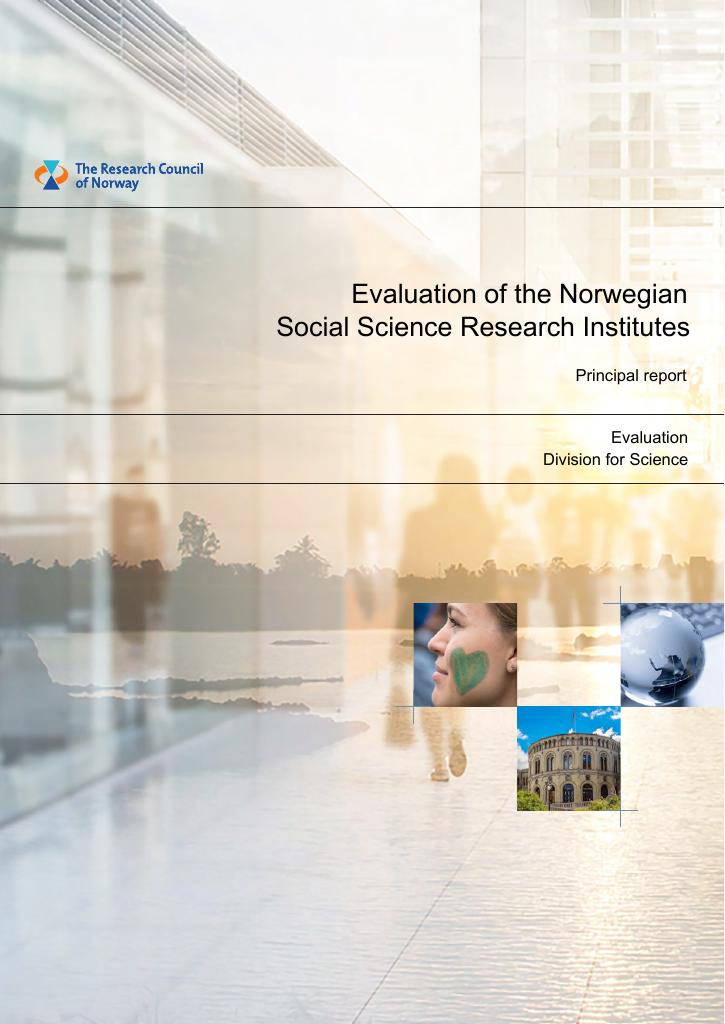 Forsiden av dokumentet Evaluation of the Norwegian Social Science Research Institutes