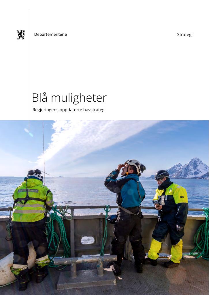 Forsiden av dokumentet Blå muligheter – Regjeringens oppdaterte havstrategi
