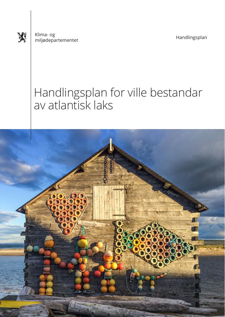 Forsiden av dokumentet Handlingsplan for ville bestandar av atlantisk laks
