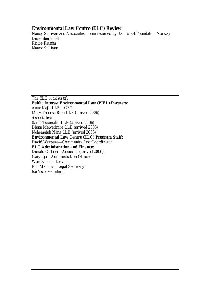Forsiden av dokumentet Environmental Law Center Review