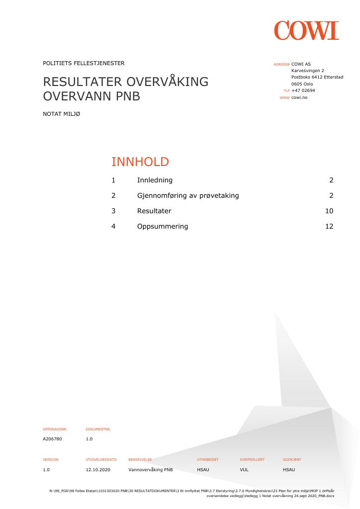 Forsiden av dokumentet Vedlegg 1 Notat overvåkning 24.sept 2020_PNB