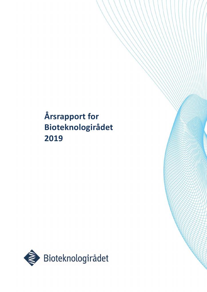 Forsiden av dokumentet Årsrapport Bioteknologirådet 2019