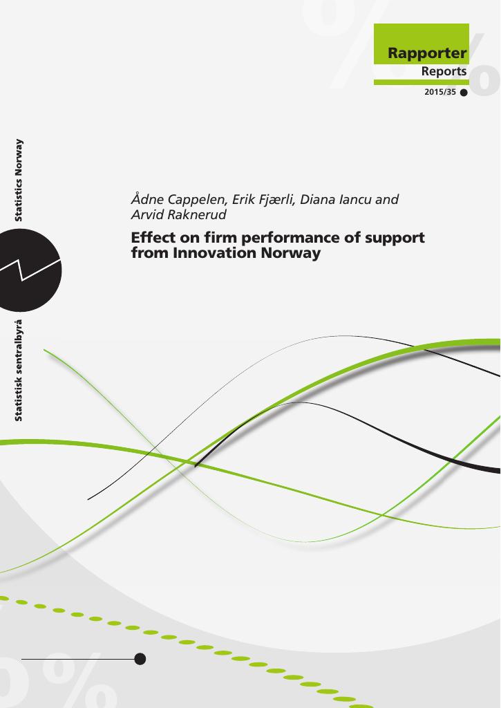 Forsiden av dokumentet Effect on firm performance of support from Innovation Norway