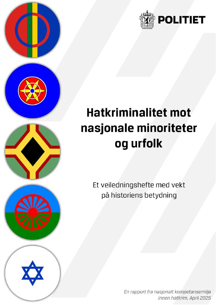 Forsiden av dokumentet Veiledningshefte hatkrim mot nasjonale minoriteter og urfolk