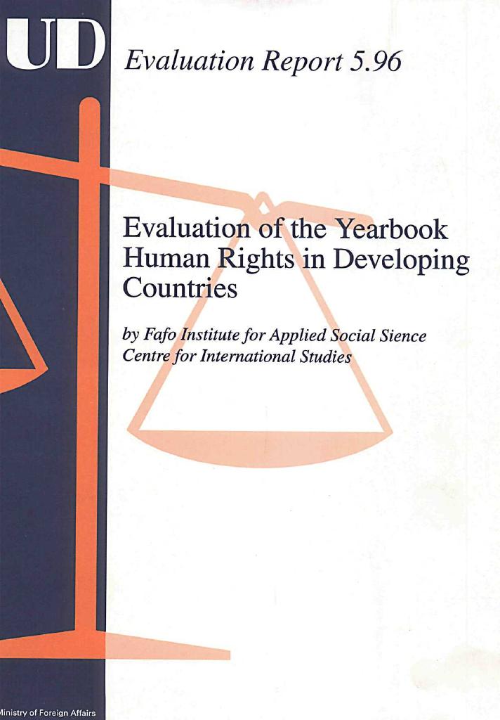 Forsiden av dokumentet Evaluation of the Yearbook Human Rights in Developing Countries