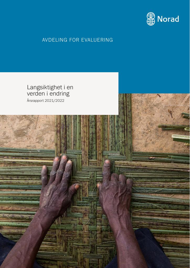 Forsiden av dokumentet Avdeling for evaluering årsrapport 2021/2022