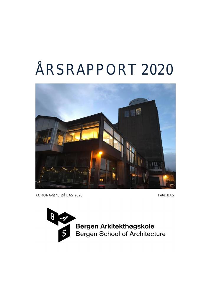 Forsiden av dokumentet Årsrapport Bergen Arkitekthøgskole 2020