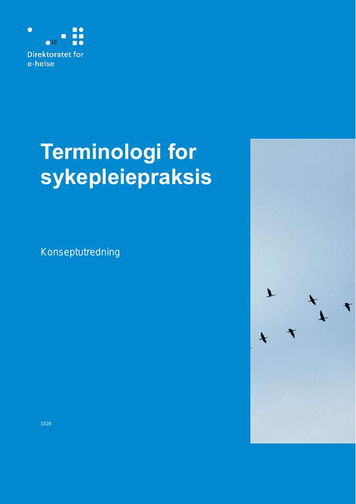 Forsiden av dokumentet Terminologi for sykepleiepraksis
