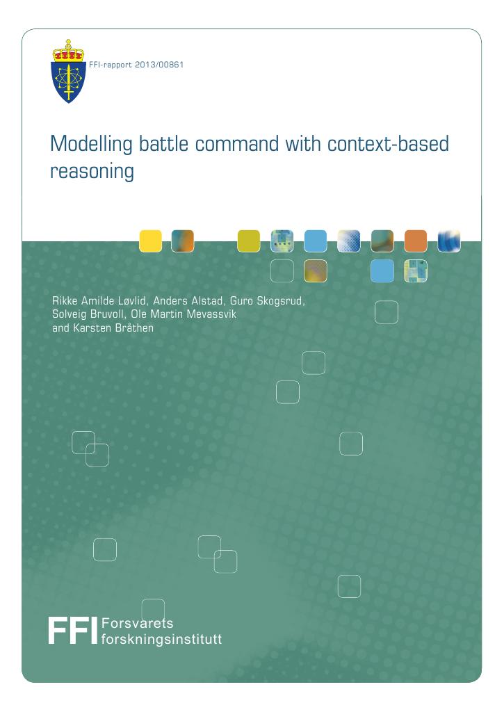 Forsiden av dokumentet Modelling battle command with context-based reasoning