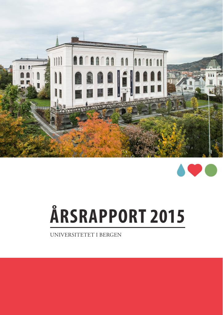 Forsiden av dokumentet Årsrapport Universitetet i Bergen 2015