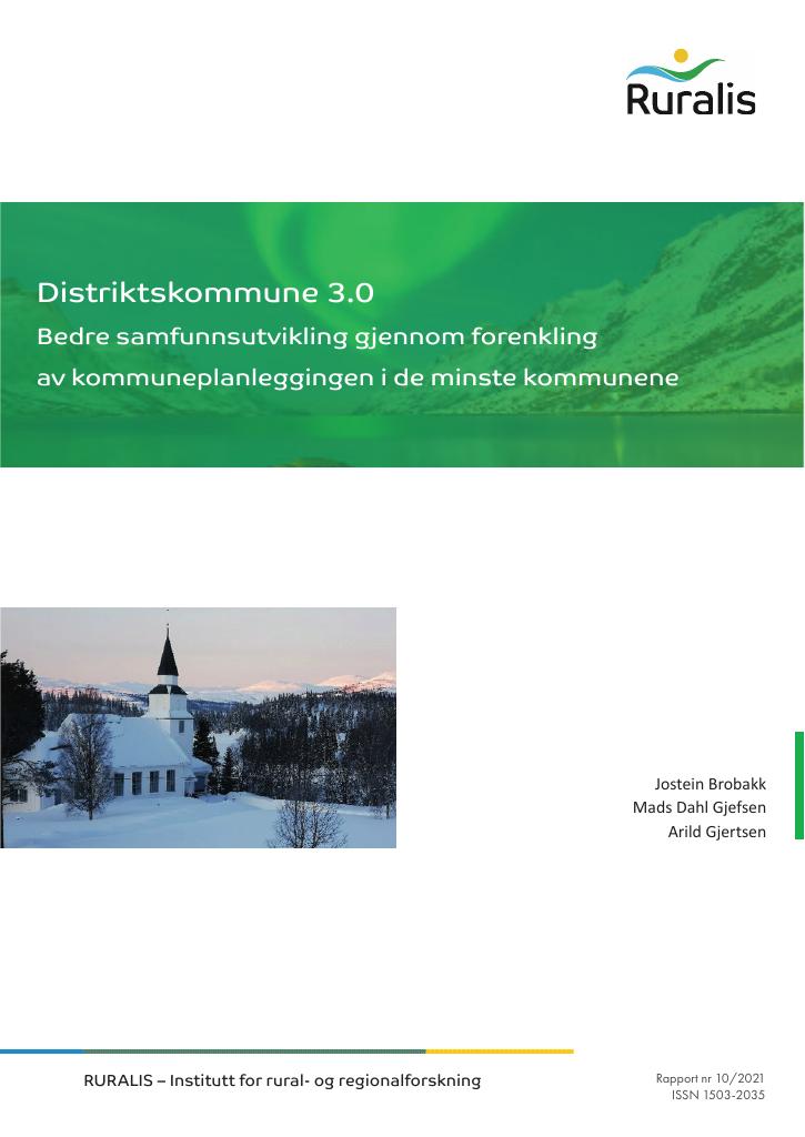 Forsiden av dokumentet Distriktskommune 3.0