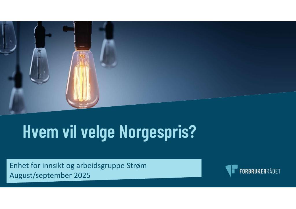 Forsiden av dokumentet Hvem vil velge Norgespris?