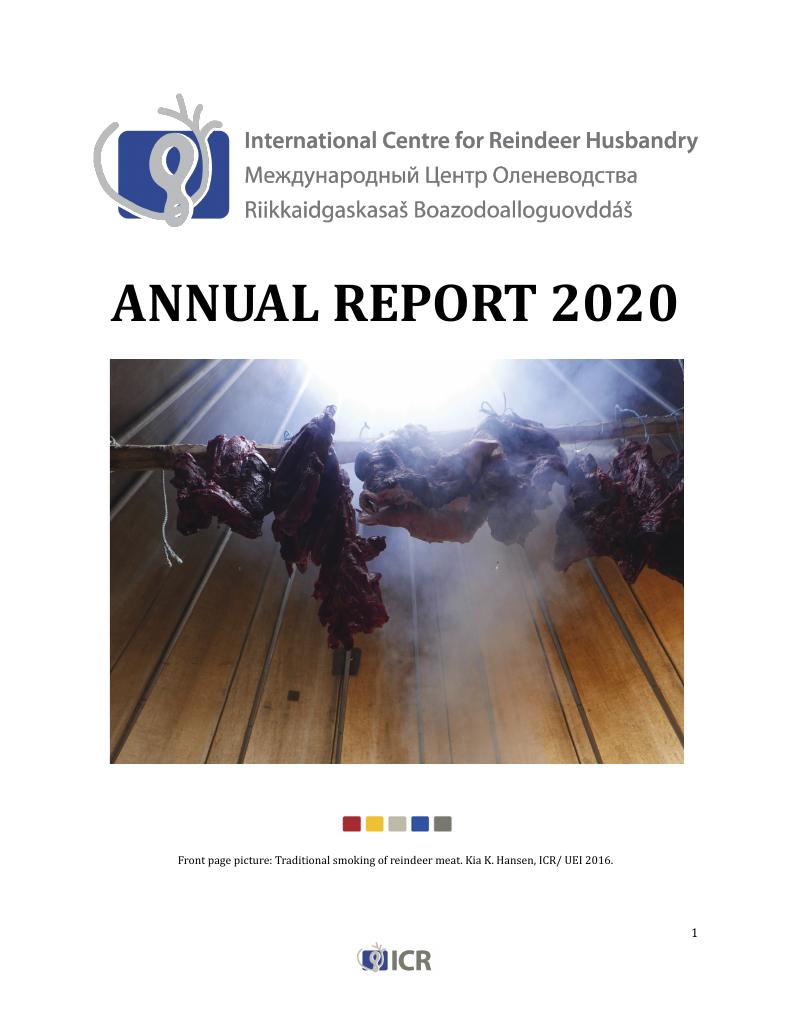 Forsiden av dokumentet Årsrapport Internasjonalt Reindriftssenter 2020