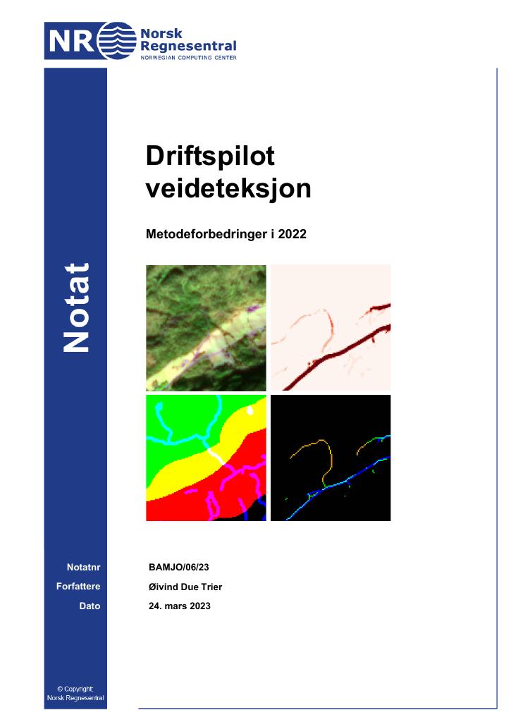 Forsiden av dokumentet Driftspilot veideteksjon: Metodeforbedringer i 2022 : M-2519