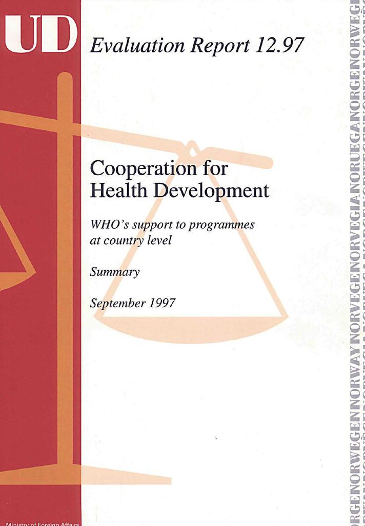 Forsiden av dokumentet Cooperation for Health Development - WHO's support to programmes at country level - summary