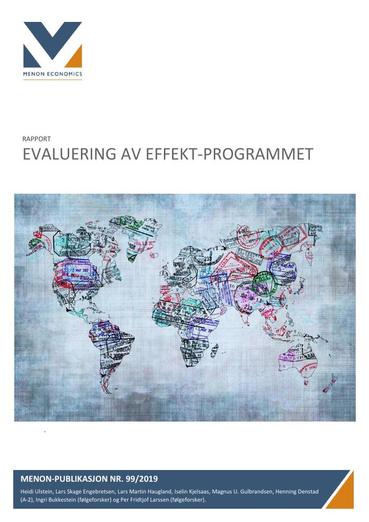 Forsiden av dokumentet EVALUERING AV EFFEKT-PROGRAMMET