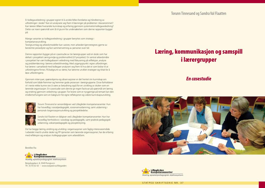 Forsiden av dokumentet Læring, kommunikasjon og samspill i lærergrupper