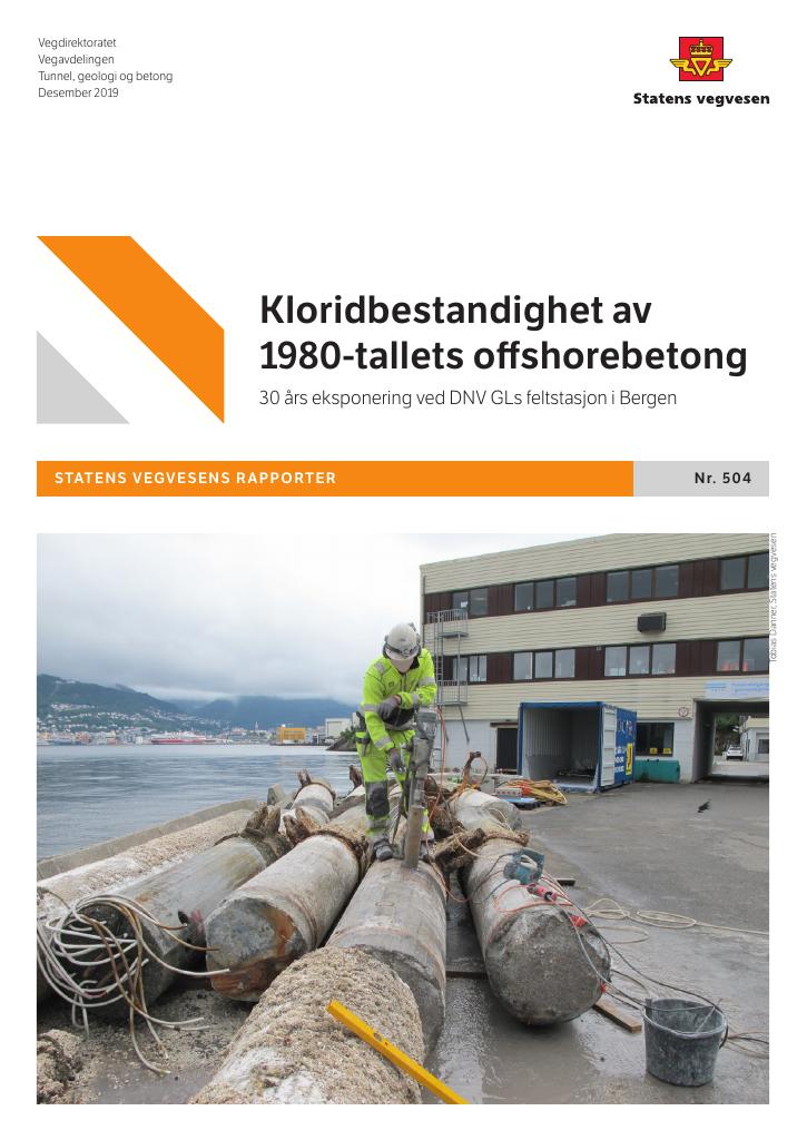 Forsiden av dokumentet Kloridbestandighet av 1980-tallets offshorebetong