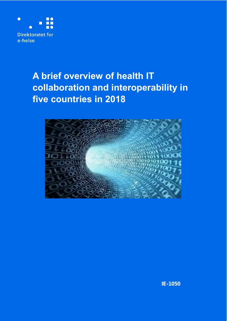 Forsiden av dokumentet A brief overview of health IT collaboration and interoperability in five countries in 2018