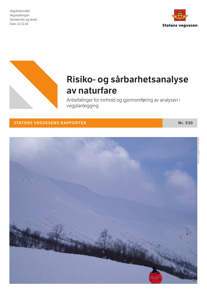 Forsiden av dokumentet Risiko- og sårbarhetsanalyse av naturfare