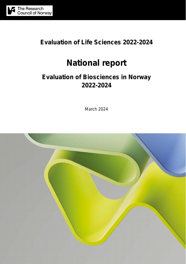 Forsiden av dokumentet Evaluation of Biosciences in Norway 2022-2024