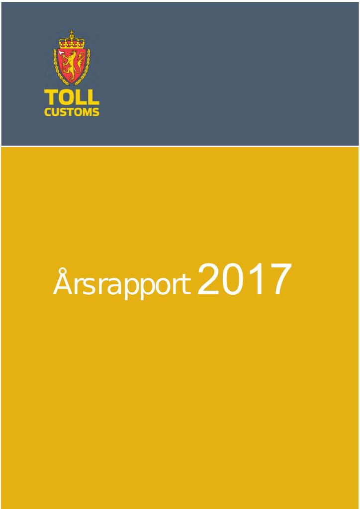 Forsiden av dokumentet Årsrapport Tolletaten 2017