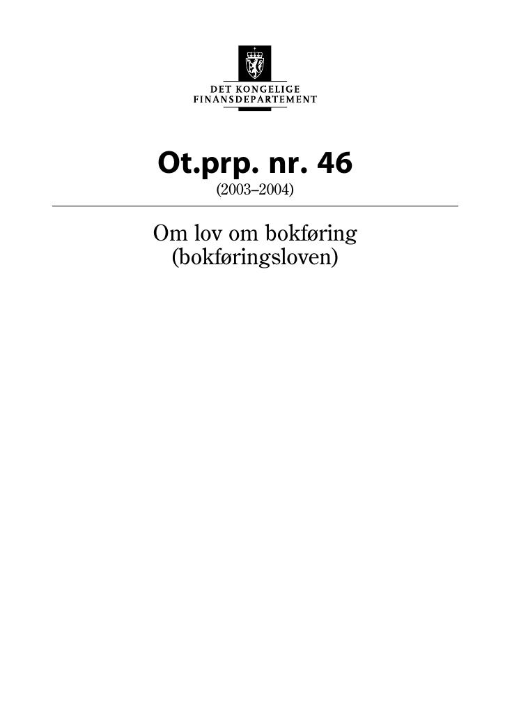 Forsiden av dokumentet Ot.prp. nr. 46 (2003-2004)