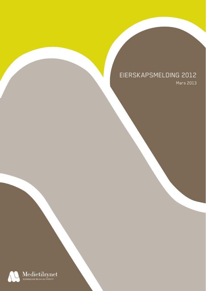 Forsiden av dokumentet Eierskapsmelding 2012
