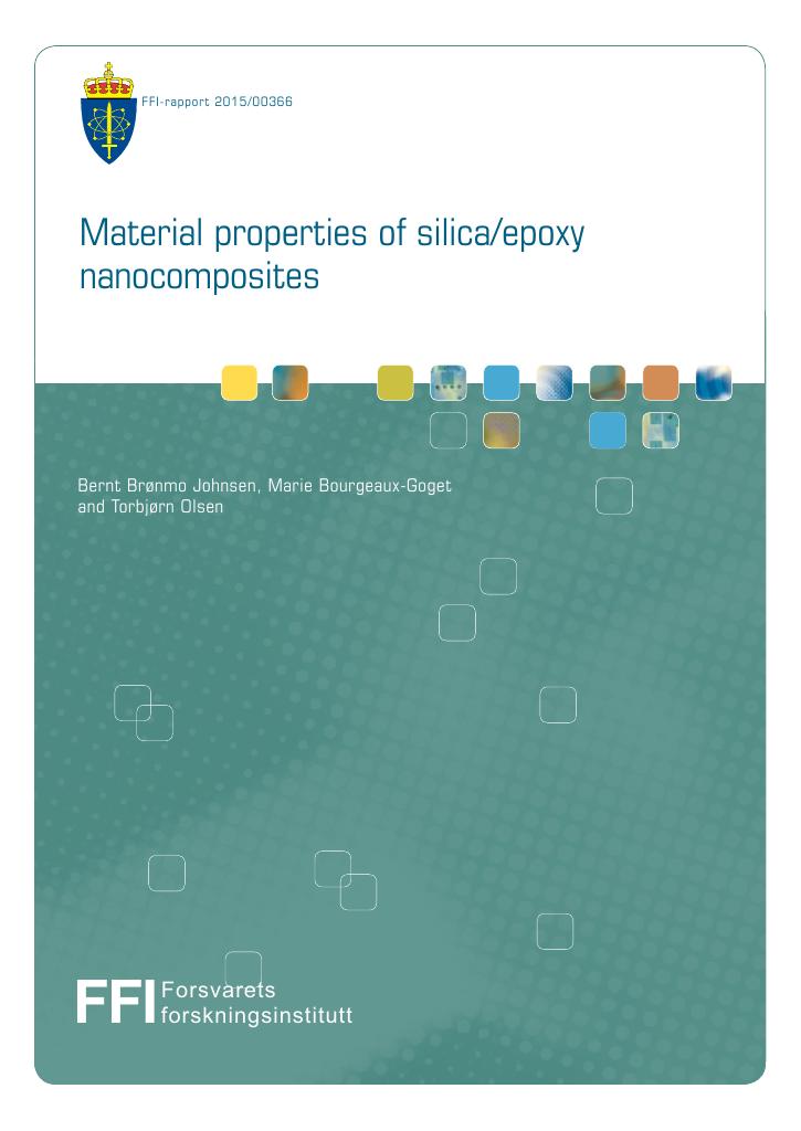 Forsiden av dokumentet Material properties of silica/epoxy nanocomposites