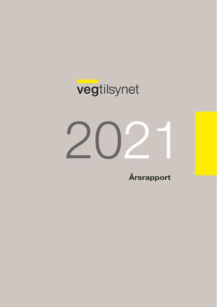 Forsiden av dokumentet Årsrapport Vegtilsynet 2021