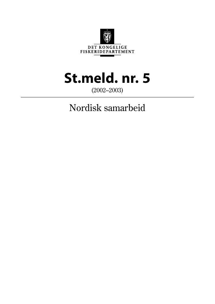 Forsiden av dokumentet St.meld. nr. 5 (2002-2003)