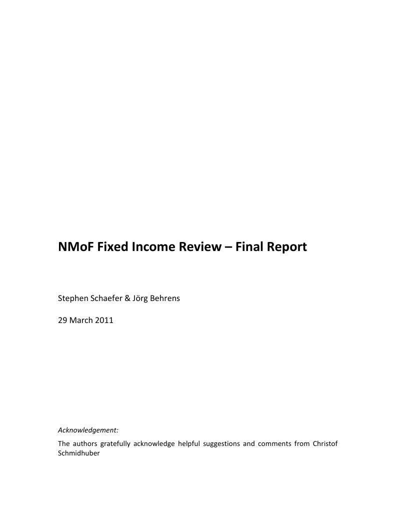 Forsiden av dokumentet NMoF Fixed Income Review