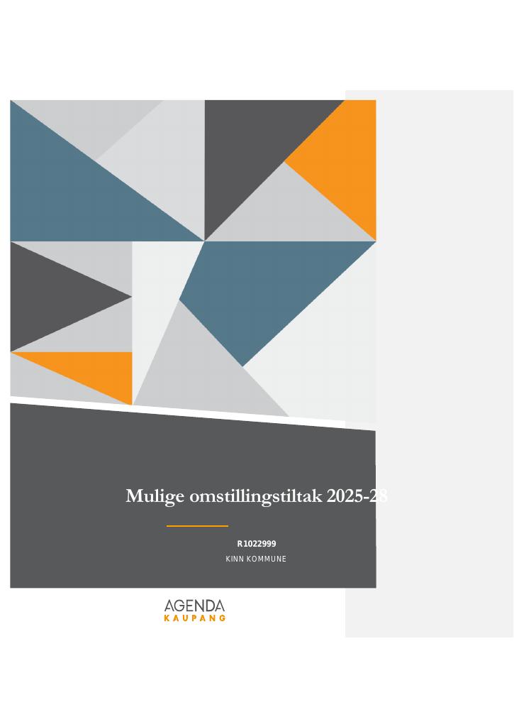 Forsiden av dokumentet Mulige omstillingstiltak 2025-28