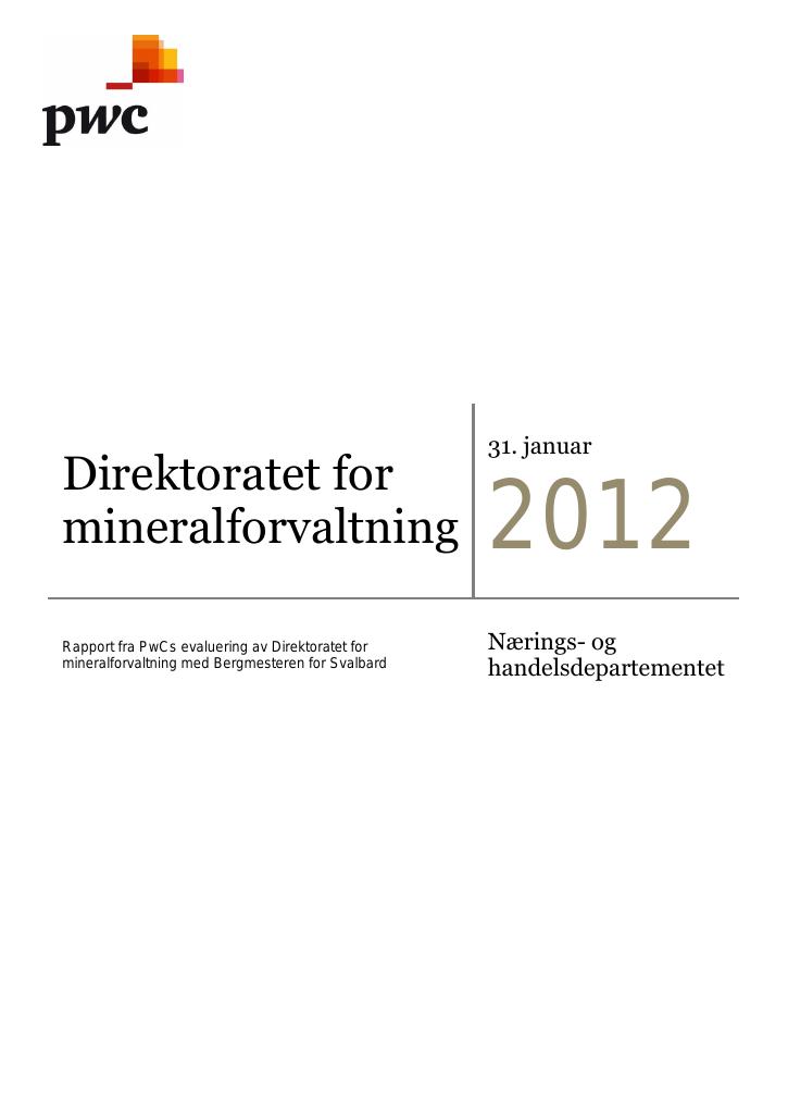 Forsiden av dokumentet Direktoratet for mineralforvaltning