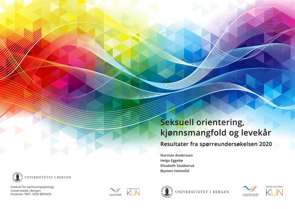 Forsiden av dokumentet Seksuell orientering, kjønnsmangfold og levekår. Resultater fra spørreundersøkelsen 2020