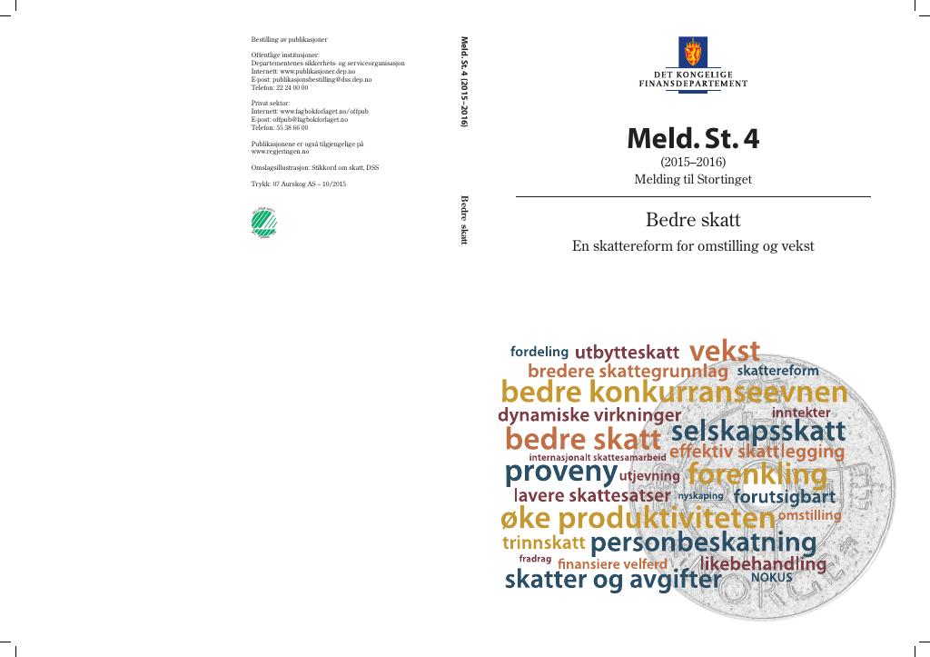 Forsiden av dokumentet Meld. St. 4 (2015–2016)