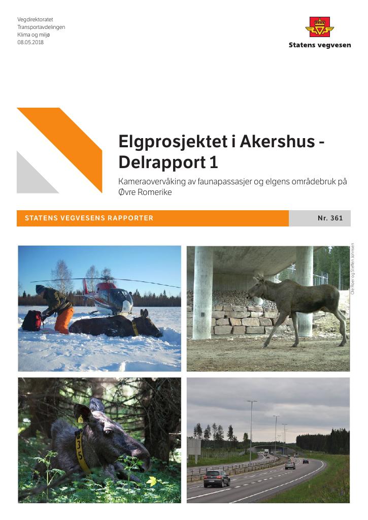 Forsiden av dokumentet Elgprosjektet i Akershus - Delrapport 1