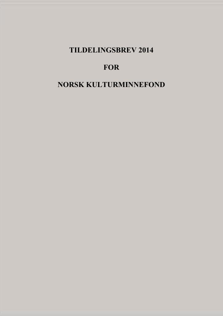 Forsiden av dokumentet Tildelingsbrev