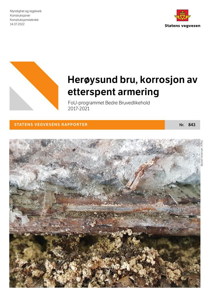 Forsiden av dokumentet Herøysund bru, korrosjon av etterspent armering