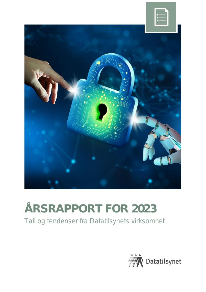 Forsiden av dokumentet Årsrapport Datatilsynet 2023