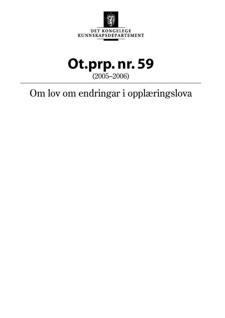 Forsiden av dokumentet Ot.prp. nr. 59 (2005-2006)