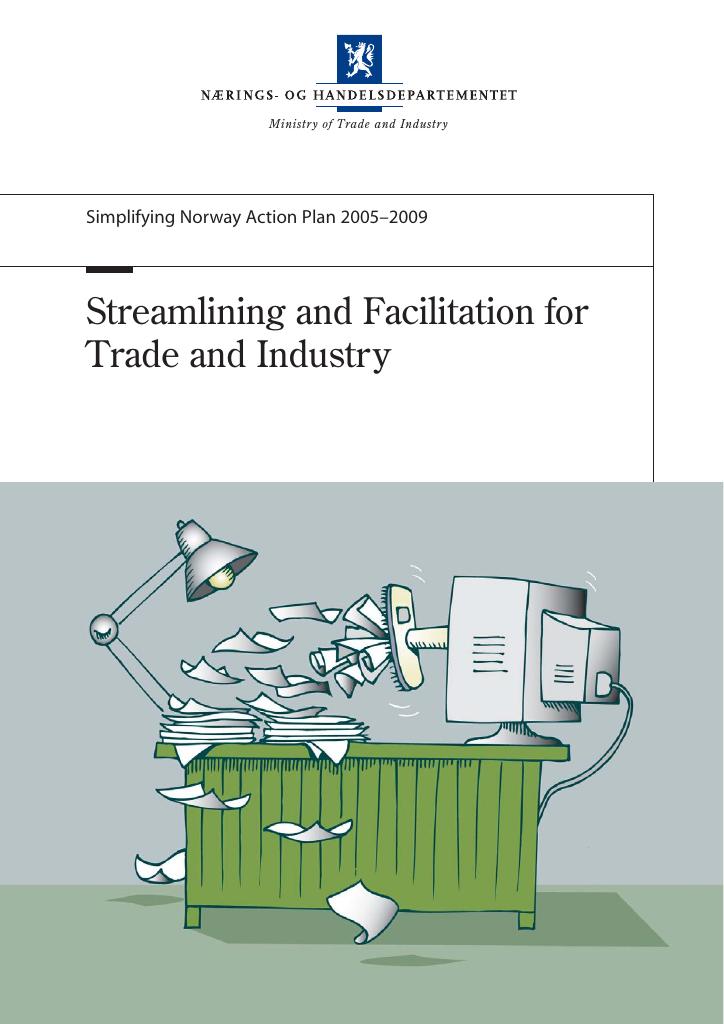 Forsiden av dokumentet Simplifying Norway Action Plan 2005-2009