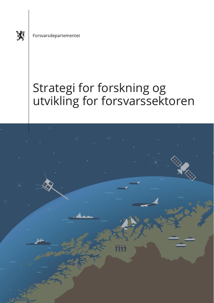 Forsiden av dokumentet Strategi for forskning og utvikling for forsvarssektoren