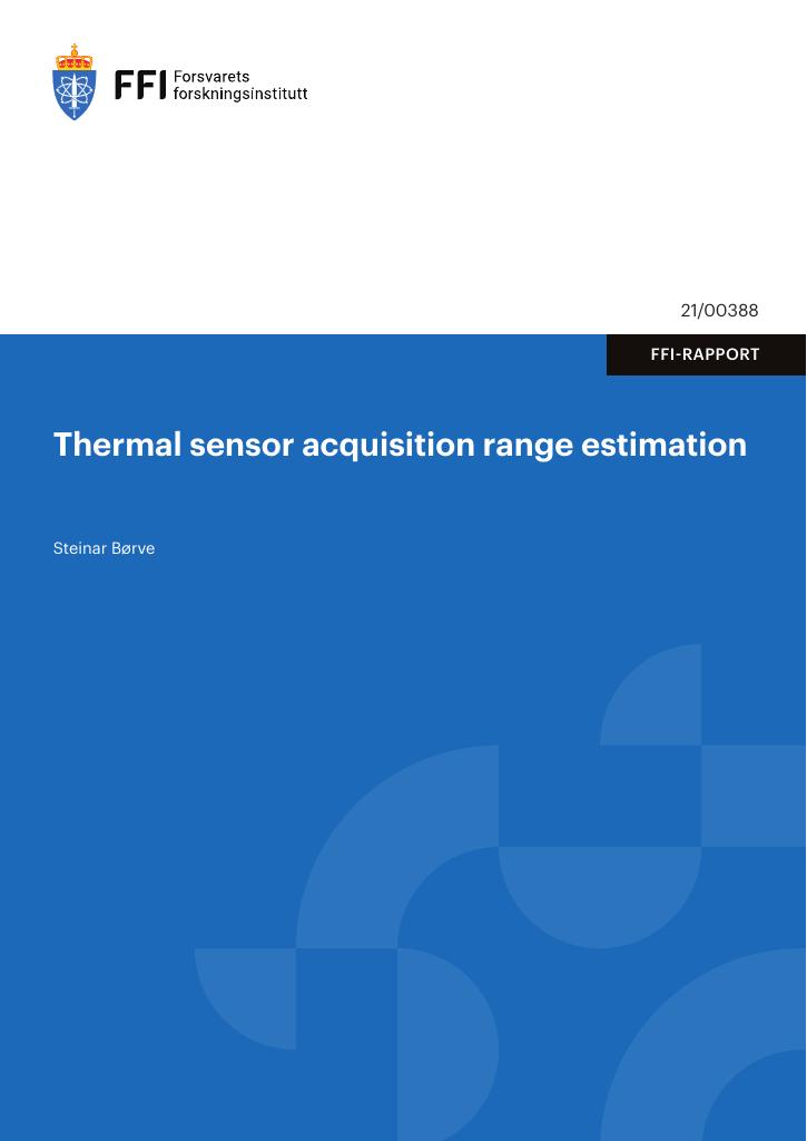 Forsiden av dokumentet Thermal sensor acquisition range estimation